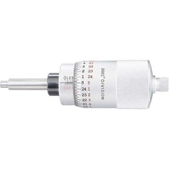 Starrett - 2 Inch, 2-1/16 Inch Plain Thimble, 5/16 Inch Diameter x 2-7/16 Inch Long Spindle, Mechanical Micrometer Head - Industrial Tool & Supply