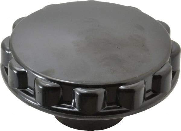 Gibraltar - 3" Head, Fluted Knob - Bushing with Set Screw, Phenolic, with Glossy Finish - Industrial Tool & Supply