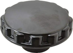 Gibraltar - 3" Head, Fluted Knob - Bushing with Set Screw, Phenolic, with Glossy Finish - Industrial Tool & Supply