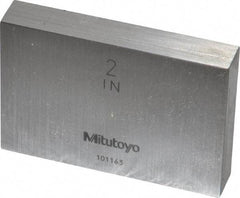 Mitutoyo - 2" Rectangular Steel Gage Block - Accuracy Grade 0, Includes Certificate of Inspection - Industrial Tool & Supply