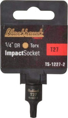 Blackhawk by Proto - 1/4" Drive, T27 Impact Torx Bit Socket - 1-3/16" OAL - Industrial Tool & Supply