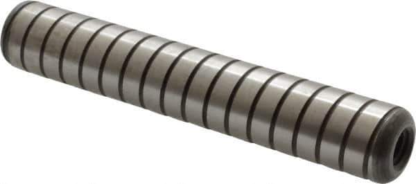 Holo-Krome - 1/2" Diam x 3" Pin Length 4000 Alloy Steel Pull Out Dowel Pin - Black Luster Finish, C 47-58 & C 60 (Surface) Hardness, 1 Beveled & 1 Threaded End - Industrial Tool & Supply