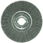 12" Diameter - 2" Arbor Hole - Crimped Steel Wire Straight Wheel - Industrial Tool & Supply