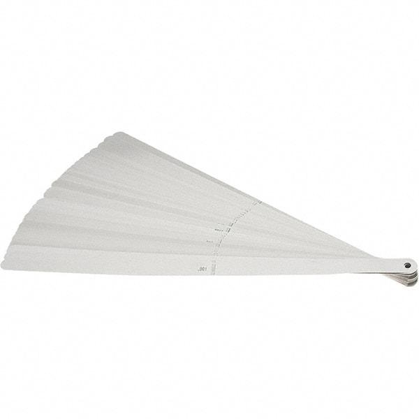 Starrett - 32 Piece, 0.001 to 0.03" Thick, Parallel Feeler Gage Set - 12" Leaf Length, 1/2" Wide, Tempered Steel - Industrial Tool & Supply