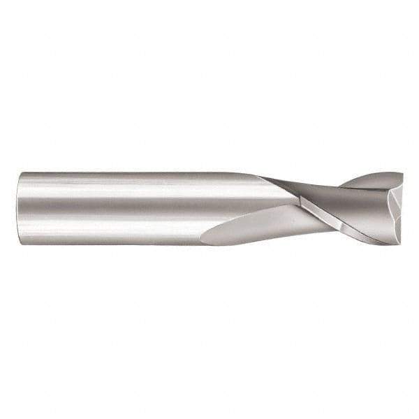 SGS - 7mm, 12mm LOC, 8mm Shank Diam, 50mm OAL, 2 Flute, Solid Carbide Square End Mill - Single End, TiCN Finish, Spiral Flute, 30° Helix, Centercutting, Right Hand Cut, Right Hand Flute, Series 17M - Industrial Tool & Supply