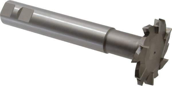 Interstate - 2-1/2" Cut Diam, 5/16" Cut Width, 1" Shank Diam, 6-5/8" OAL, M42 Cobalt T-Slot Cutter - Staggered Teeth, 12 Teeth - Industrial Tool & Supply