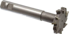 Interstate - 2-1/2" Cut Diam, 1/2" Cut Width, 1" Shank Diam, 6-5/8" OAL, M42 Cobalt T-Slot Cutter - Staggered Teeth, 12 Teeth - Industrial Tool & Supply