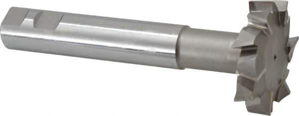 Interstate - 2-1/2" Cut Diam, 5/8" Cut Width, 23mm Neck Diam, 1" Shank Diam, 6-5/8" OAL, M42 Cobalt T-Slot Cutter - Staggered Teeth, 12 Teeth - Industrial Tool & Supply