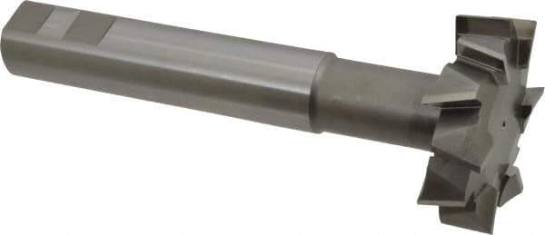 Interstate - 2-1/2" Cut Diam, 3/4" Cut Width, 1" Shank Diam, 6-5/8" OAL, M42 Cobalt T-Slot Cutter - Staggered Teeth, 12 Teeth - Industrial Tool & Supply
