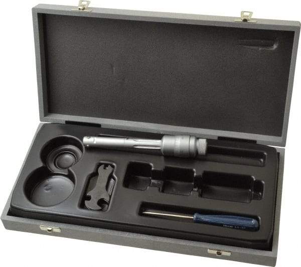 TESA Brown & Sharpe - 0.5 to 0.6", 3" Gage Depth, Mechanical Inside Hole Micrometer - 0.0002" Graduation, Ratchet Stop Thimble - Industrial Tool & Supply