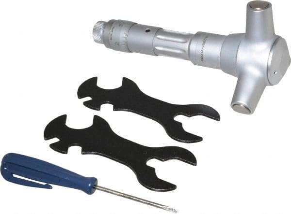 TESA Brown & Sharpe - 3.2 to 3.6", 3" Gage Depth, Mechanical Inside Hole Micrometer - 0.0002" Graduation, Ratchet Stop Thimble - Industrial Tool & Supply
