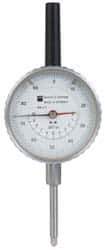 TESA Brown & Sharpe - 1" Range, 0-100 Dial Reading, 0.001" Graduation Dial Drop Indicator - 2-1/4" Dial, 0.1" Range per Revolution, Revolution Counter - Industrial Tool & Supply