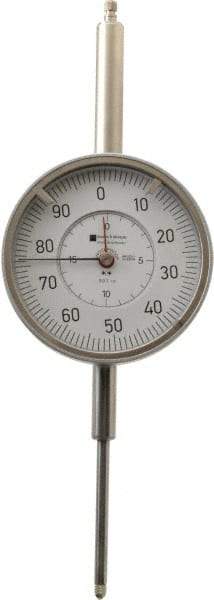 TESA Brown & Sharpe - 2" Range, 0-100 Dial Reading, 0.001" Graduation Dial Drop Indicator - 3" Dial, 0.1" Range per Revolution, Revolution Counter - Industrial Tool & Supply
