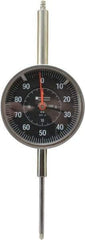 TESA Brown & Sharpe - 2" Range, 0-100 Dial Reading, 0.001" Graduation Dial Drop Indicator - 3" Dial, 0.1" Range per Revolution, Revolution Counter - Industrial Tool & Supply