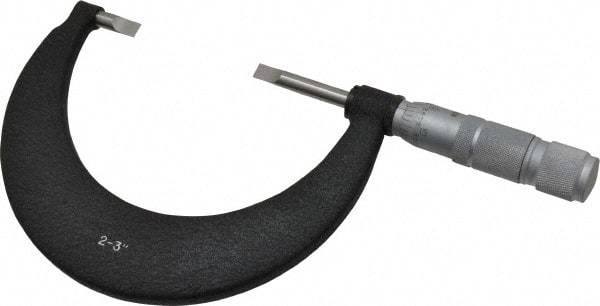 TESA Brown & Sharpe - 2" to 3" Mechanical Blade Micrometer - 0.001" Graduation, 0.017" Blade Thickness, Friction Thimble - Industrial Tool & Supply