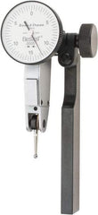 TESA Brown & Sharpe - 0.03 Inch Range, 0.0005 Inch Dial Graduation, Horizontal Dial Test Indicator - 1 Inch White Dial, 0-15-0 Dial Reading - Industrial Tool & Supply