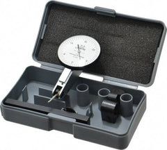 TESA Brown & Sharpe - 0.03 Inch Range, 0.0005 Inch Dial Graduation, Horizontal Dial Test Indicator - 1-1/2 Inch White Dial, 0-15-0 Dial Reading, Accurate to 0.0005 Inch - Industrial Tool & Supply