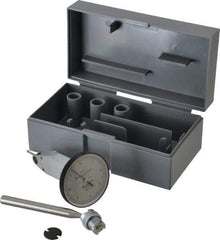 TESA Brown & Sharpe - 0.008 Inch Range, 0.0001 Inch Dial Graduation, Vertical Dial Test Indicator - 1-1/2 Inch White Dial, 0-4-0 Dial Reading - Industrial Tool & Supply