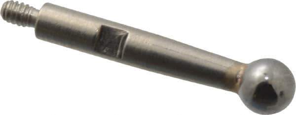 TESA Brown & Sharpe - 3mm Ball Diam, Carbide, Ball Test Indicator Contact Point - 1/2" Contact Point Length, Use with Brown & Sharpe BesTest 599 Series - Industrial Tool & Supply