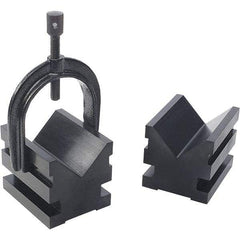 TESA Brown & Sharpe - 12.7 to 2-1/2" Capacity, 90° Angle, Mild Steel V-Block - 3" Long x 2-1/2" Wide x 2-1/2" High, Sold as 2 Block Set - Industrial Tool & Supply