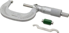 Mitutoyo - 1 to 2" Range, 0.0001" Graduation, Mechanical Outside Micrometer - Ratchet Stop Thimble, Accurate to 0.0001" - Industrial Tool & Supply