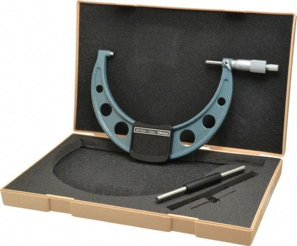 Mitutoyo - 150 to 175mm Range, 0.01mm Graduation, Mechanical Outside Micrometer - Ratchet Stop Thimble, Accurate to 0.0001" - Industrial Tool & Supply