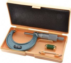 Mitutoyo - 1 to 2" Range, 0.001" Graduation, Mechanical Outside Micrometer - Ratchet Stop Thimble, Accurate to 0.0001" - Industrial Tool & Supply