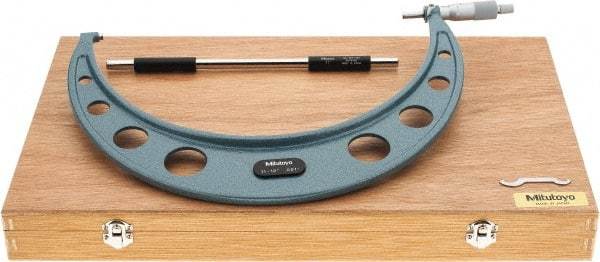Mitutoyo - 11 to 12" Range, 0.001" Graduation, Mechanical Outside Micrometer - Ratchet Stop Thimble, Accurate to 0.00025" - Industrial Tool & Supply