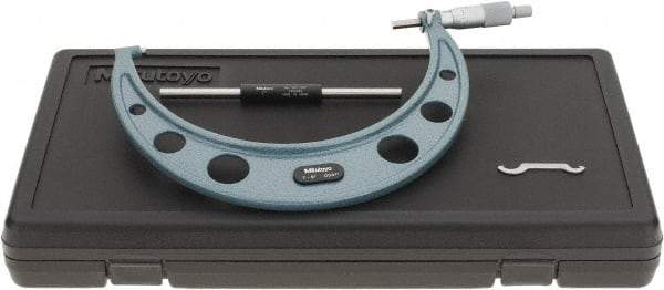 Mitutoyo - 7 to 8" Range, 0.0001" Graduation, Mechanical Outside Micrometer - Ratchet Stop Thimble, Accurate to 0.0002" - Industrial Tool & Supply