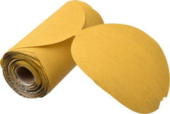 Norton - 6" Diam, 240 Grit Aluminum Oxide Adhesive PSA Disc - Very Fine Grade, Gold, C Weighted Backing, Flexible - Industrial Tool & Supply