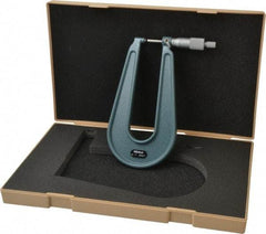 Mitutoyo - 0 to 1" Range, 0.0001" Graduation, Mechanical Outside Micrometer - Ratchet Stop Thimble, 6.3" Throat Depth, Accurate to 0.0002" - Industrial Tool & Supply