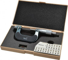 Mitutoyo - 1 to 2" Range, Mechanical Screw Thread Micrometer - Ratchet Stop Thimble, 0.001" Graduation, 0.0002" Accuracy - Industrial Tool & Supply