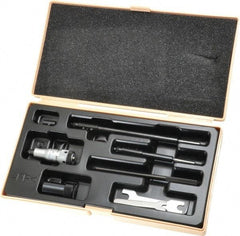 Mitutoyo - 2 to 8", Friction Thimble, Mechanical, Satin Chrome Finish, Interchangeable Rod Micrometer - 0.001 Inch Graduation, Accurate Up to 0.00024+(0.00004xR/20) Inch, 1/2 Inch Travel, 3 Rods - Industrial Tool & Supply
