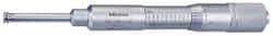 Mitutoyo - 2.05 to 3.05 Inch Inside Measurement, 2 to 3 Inch Outside Measurement, Mechanical Groove Micrometer - 0.001 Inch Graduation, 0.0004 Inch Accuracy, 0.5 Inch Measuring Disc Diameter - Industrial Tool & Supply