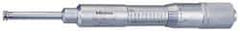 Mitutoyo - 2.05 to 3.05 Inch Inside Measurement, 2 to 3 Inch Outside Measurement, Mechanical Groove Micrometer - 0.001 Inch Graduation, 0.0004 Inch Accuracy, 0.5 Inch Measuring Disc Diameter - Industrial Tool & Supply