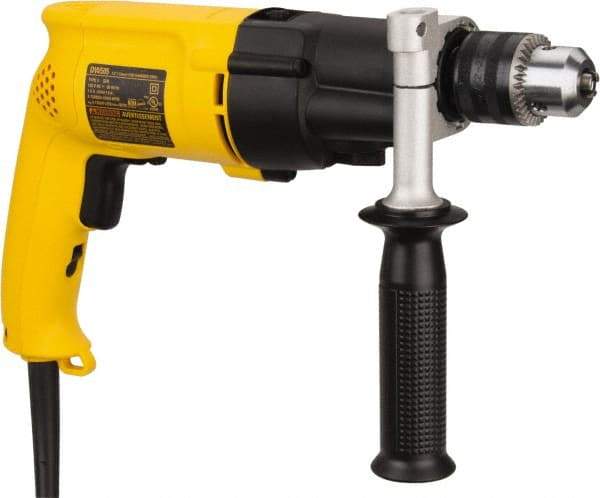 DeWALT - 120 Volt 1/2" Keyed Chuck Electric Hammer Drill - 0 to 19,000 & 0 to 46,000 BPM, 0 to 1,100 & 0 to 2,700 RPM, Reversible - Industrial Tool & Supply