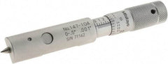 Mitutoyo - 0 to 0.5 Inch Measurement Range, 0.001 Inch Graduation, Accuracy up to 0.0001 Inch, Steel, Mechanical Can Seam Micrometer - 15mm Head Diameter, 5mm Throat Depth, Flat Spindle, Includes Carton Case - Industrial Tool & Supply