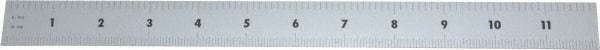 Mitutoyo - 12" Long, 1/64, 1/32, 1/16, 1/8" Graduation, Rigid Stainless Steel Rule - 4R Graduation Style, 1" Wide, Silver, Satin Chrome Finish - Industrial Tool & Supply