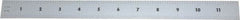 Mitutoyo - 12" Long, 1/64, 1/32, 1/16, 1/8" Graduation, Rigid Stainless Steel Rule - 4R Graduation Style, 1" Wide, Silver, Satin Chrome Finish - Industrial Tool & Supply