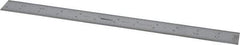 Mitutoyo - 12" Long, 1/100, 1/64, 1/50, 1/32" Graduation, Rigid Stainless Steel Rule - 16R Graduation Style, 1" Wide, Silver, Satin Chrome Finish - Industrial Tool & Supply