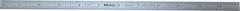 Mitutoyo - 12" Long, 1/64, 1/32, 1/16, 1/8" Graduation, Flexible Stainless Steel Rule - 4R Graduation Style, 1/2" Wide, Silver, Satin Chrome Finish - Industrial Tool & Supply
