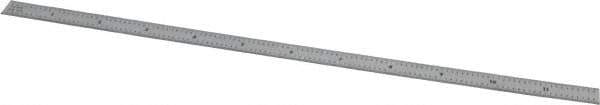 Mitutoyo - 12" Long, 1/100, 1/64, 1/50, 1/32" Graduation, Flexible Stainless Steel Rule - 16R Graduation Style, 1/2" Wide, Silver, Satin Chrome Finish - Industrial Tool & Supply