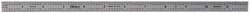 Mitutoyo - 12" Long, 1/64, 1/50, 1/32, 1/10" Graduation, Flexible Stainless Steel Rule - 3R Graduation Style, 1/2" Wide, Silver, Satin Chrome Finish - Industrial Tool & Supply