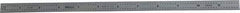 Mitutoyo - 12" Long, 1/64, 1/32" and 0.5, 1mm Graduation, Flexible Stainless Steel Rule - English/Metric Graduation Style, 1/2" Wide, Silver, Satin Chrome Finish - Industrial Tool & Supply