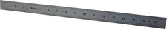 Mitutoyo - 18" Long, 1/64, 1/32, 1/16, 1/8" Graduation, Rigid Stainless Steel Rule - 4R Graduation Style, 1-3/16" Wide, Silver, Satin Chrome Finish - Industrial Tool & Supply