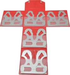 Mitutoyo - 10 Piece, 0.55 to 1 Inch Radius, Stainless Steel Radius Gage Set - Satin Chrome Coated - Industrial Tool & Supply
