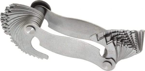 Mitutoyo - 51 Leaf, 0.4 to 7mm Pitch Range, 4 to 42 TPI Range, Screw Pitch Gage - 60° Thread Angle - Industrial Tool & Supply