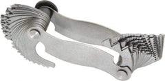 Mitutoyo - 51 Leaf, 0.4 to 7mm Pitch Range, 4 to 42 TPI Range, Screw Pitch Gage - 60° Thread Angle - Industrial Tool & Supply
