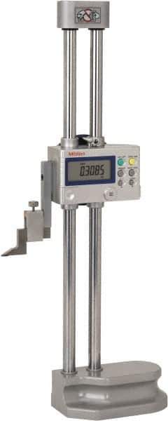 Mitutoyo - 12" Electronic Height Gage - 0.0005, 0.0002" (Switchable) Resolution, Accurate to 0.001", LCD Display, SPC Data Output - Industrial Tool & Supply