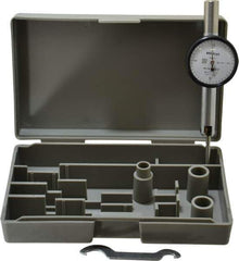 Mitutoyo - 0.02 Inch Range, 0.0005 Inch Dial Graduation, Horizontal Dial Test Indicator - 1.27 Inch White Dial, 0-10-0 Dial Reading, Accurate to 0.0005 Inch - Industrial Tool & Supply